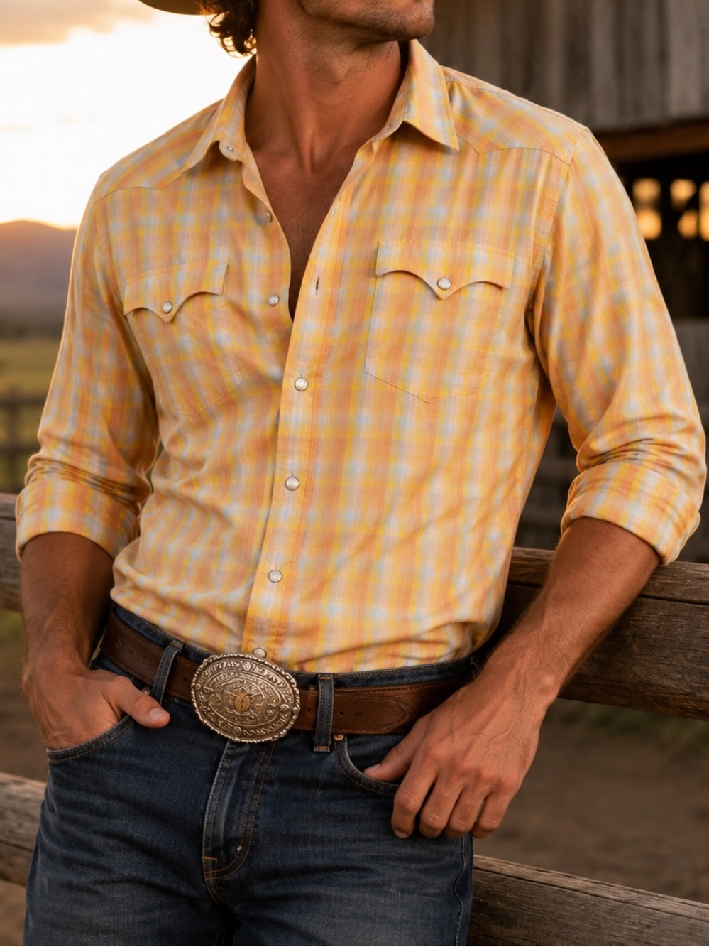 Panhandle Slim Rough Stock Pearl Snap Shirt Size Large